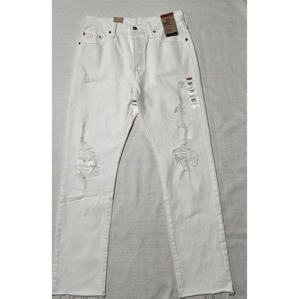 Levi's 501 original 29x30 sit at waist women-button fly white